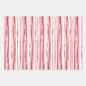 Kerstroodroest Rafia en ventilatorhandgetekend Inpakpapier Vel (Voorkant)