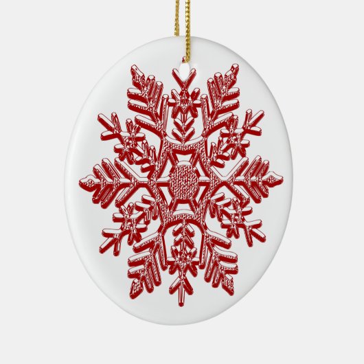 Kerstroodsnowflake Elegant Keramisch Ornament (Rechts)