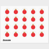 Kerstroodversiering Ronde Sticker (Vel)