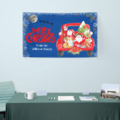 Kerstroodvrachtwagen Familienaam Banner (Beurs)