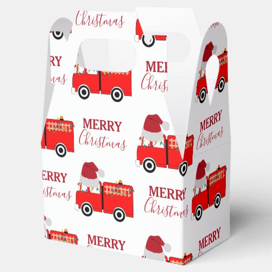 Kerstroodvuurtruck Bedankdoosjes (Geopend)