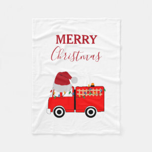 Kerstroodvuurtruck Fleece Deken