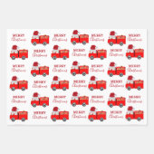 Kerstroodvuurtruck Inpakpapier Vel (Voorkant 2)