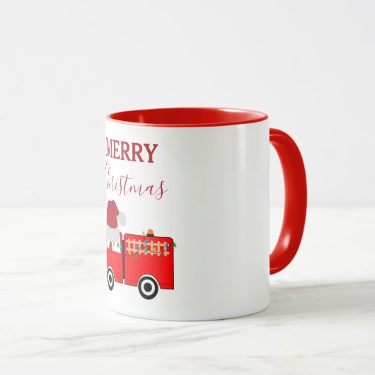 Kerstroodvuurtruck Mok (Voorkant rechts)