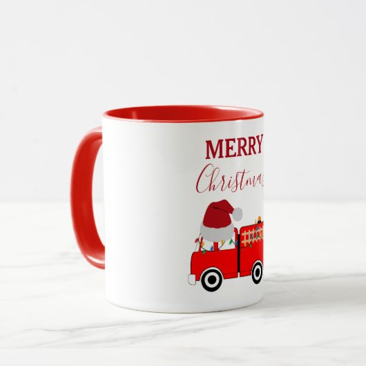 Kerstroodvuurtruck Mok (Voorkant links)