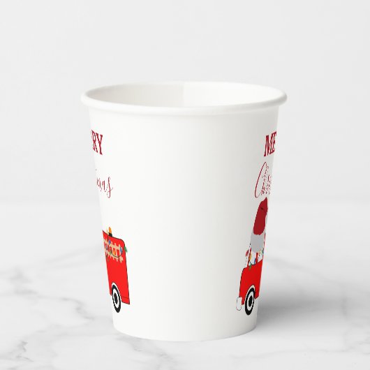 Kerstroodvuurtruck Papieren Bekers (Links)
