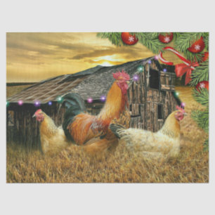 kerstrooster Hen Barn Coop Boerderij Tissuepapier