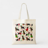 Kerstrottweiler-Canvas tas (Achterkant)