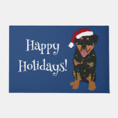 Kerstrottweiler Deurmat (Voorkant)