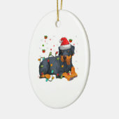 Kerstrottweiler Dog Santa Xmas Light Keramisch Ornament (Links)