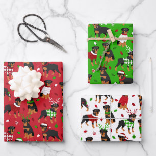 Kerstrottweiler Inpakpapier Vel
