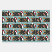 Kerstrottweiler  inpakpapier vel (Voorkant 3)