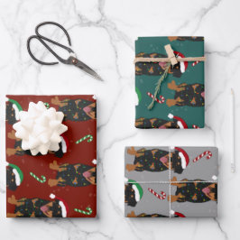 Kerstrottweiler  inpakpapier vel