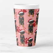 Kerstrottweiler Latte Mok (Voorkant)