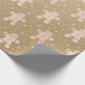 Kerstroze Blush Powder Gingerbrood Kraft Cadeaupapier (Hoek)