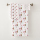 Kerstroze flamingo bad handdoek (Insitu)