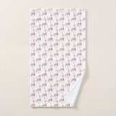 Kerstroze flamingo bad handdoek (Handdoek)
