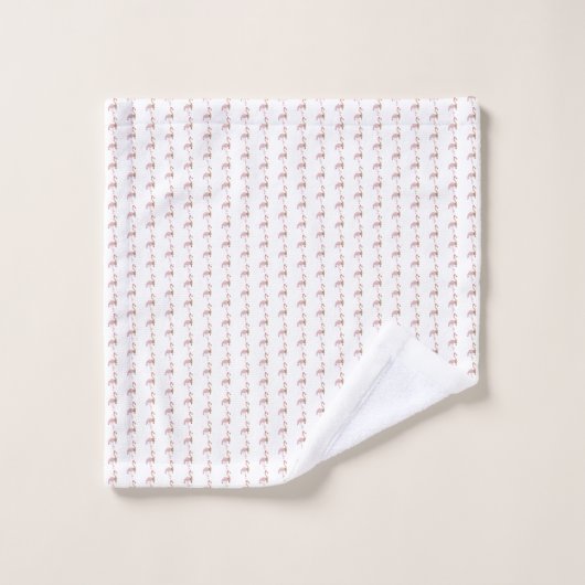 Kerstroze flamingo bad handdoek (Wasdoekje)