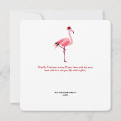 Kerstroze Flamingo Bird met kerstkaart (Achterkant)
