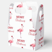 Kerstroze Flamingo Bird met Santa Hat Bedankdoosjes (Geopend)