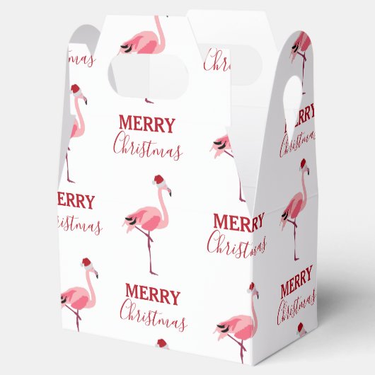 Kerstroze Flamingo Bird met Santa Hat Bedankdoosjes (Geopend)