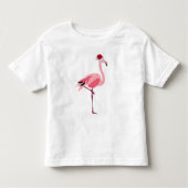Kerstroze Flamingo Bird met Santa Hat Kinder Shirts (Voorkant)