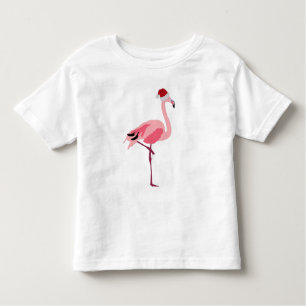 Kerstroze Flamingo Bird met Santa Hat Kinder Shirts