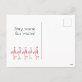 Kerstroze flamingo feestdagenkaart (Achterkant)