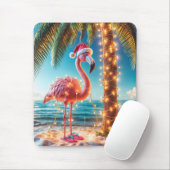 Kerstroze flamingo in verwarde lichten muismat (Met muis)