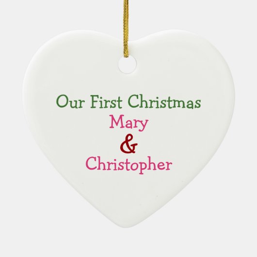 Kerstroze flamingo met kersthats keramisch ornament (Achterkant)