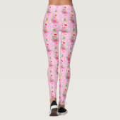 kerstroze Flamingo patroon Leggings (Achterkant)