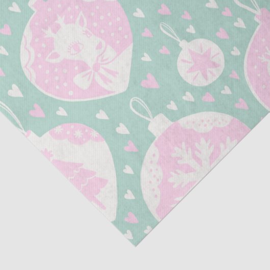 kerstroze groene rendierpatronen tissuepapier (Detail)