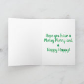 Kerstroze kerstkaart feestdagen kaart (Binnen)