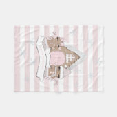 Kerstroze ontbijtgebak fleece deken (Voorkant (Horizontaal))