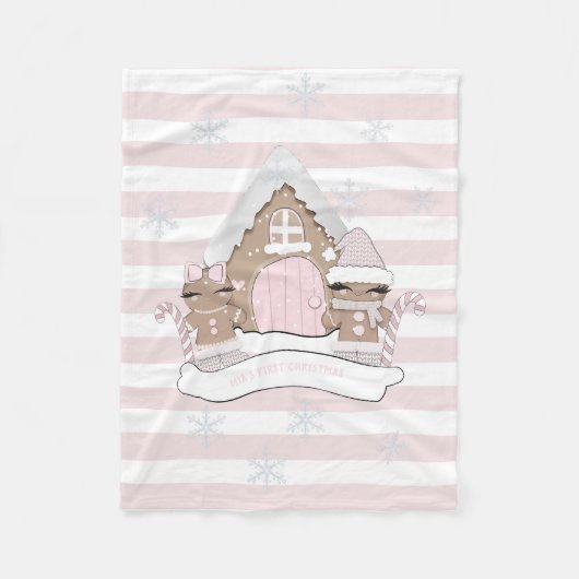 Kerstroze ontbijtgebak fleece deken (Voorkant)