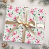 kerstroze Poinsettia Flowers Cadeaupapier