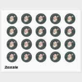 Kerstroze Santa retour adreslabel Ronde Sticker (Vel)