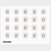 Kerstroze Santa retour adreslabel Ronde Sticker (Vel)