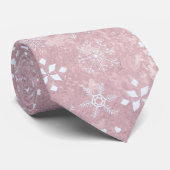kerstroze Snowflake Pattern Festive Stropdas (Opgerold)