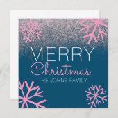 Kerstroze snowflakes (Voorkant / Achterkant)