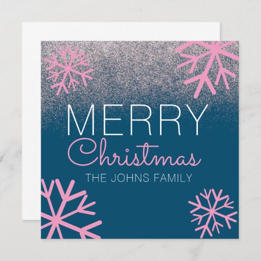 Kerstroze snowflakes (Voorkant / Achterkant)