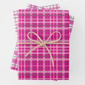 kerstroze tartan inpakpapier vel (In situ)
