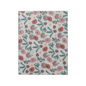 kerstRozen Berries Floral Grey Pattern Notitieblok (Gedraaid)