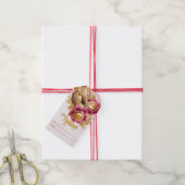 kerstRozen Vogels Nest en Prettige feestdagen Cadeaulabel (Met Touw)