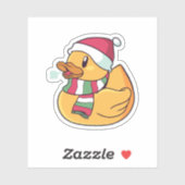 Kerstrubber Duck Santa Hat Gift for Duck Fans Sticker (Vel)
