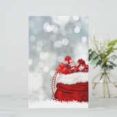 kerstrugzak met cadeautjes briefpapier (Staand voorkant)