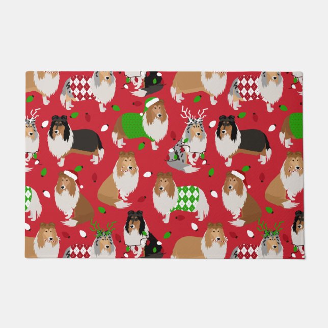 Kerstruw collie deurmat (Voorkant)