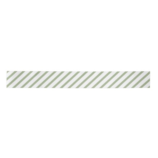 kerstsage Green White Stripes Pattern Lint (Voorkant)