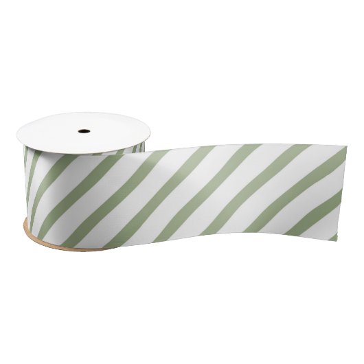 kerstsage Green White Stripes Pattern Lint (Spoel)
