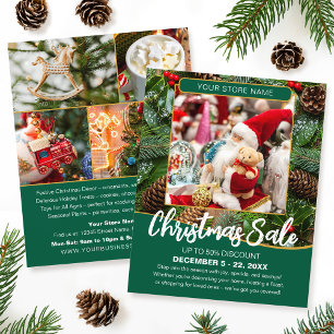 Kerstsale Winkelfeest Groen Bedrijf Flyer